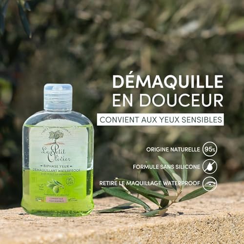LE PETIT OLIVIER - Démaquillant Yeux Waterproof Naturel - Convient Aux Yeux Sensibles - Fabriqué en France - 98% D'Origi